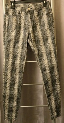 HUE Python Print Denim Leggings Women's Small Snakeskin Ultra Soft Stretch Pants