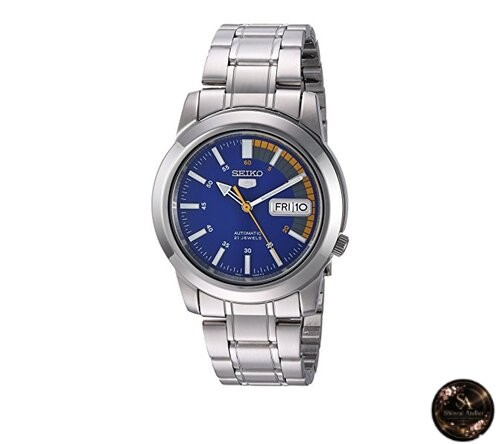 Seiko Herren SNKK27 Seiko 5 Automatik Blaues Zifferblatt Edelstahl Armband Uhr【】-image