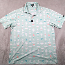 Bad Birdie all over print short sleeve golf polo shirt XL Men