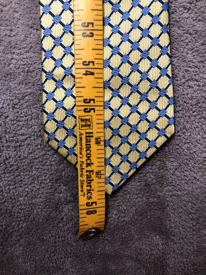 Corbata Turnbull & Asser Neiman Marcus Para Hombres Amarilla Toda Seda Hecha a Mano Inglaterra Foto 4 de 4
