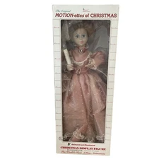 Vintage Telco Holiday Motionette Victorian Doll Christmas Moves Lights VIDEO
