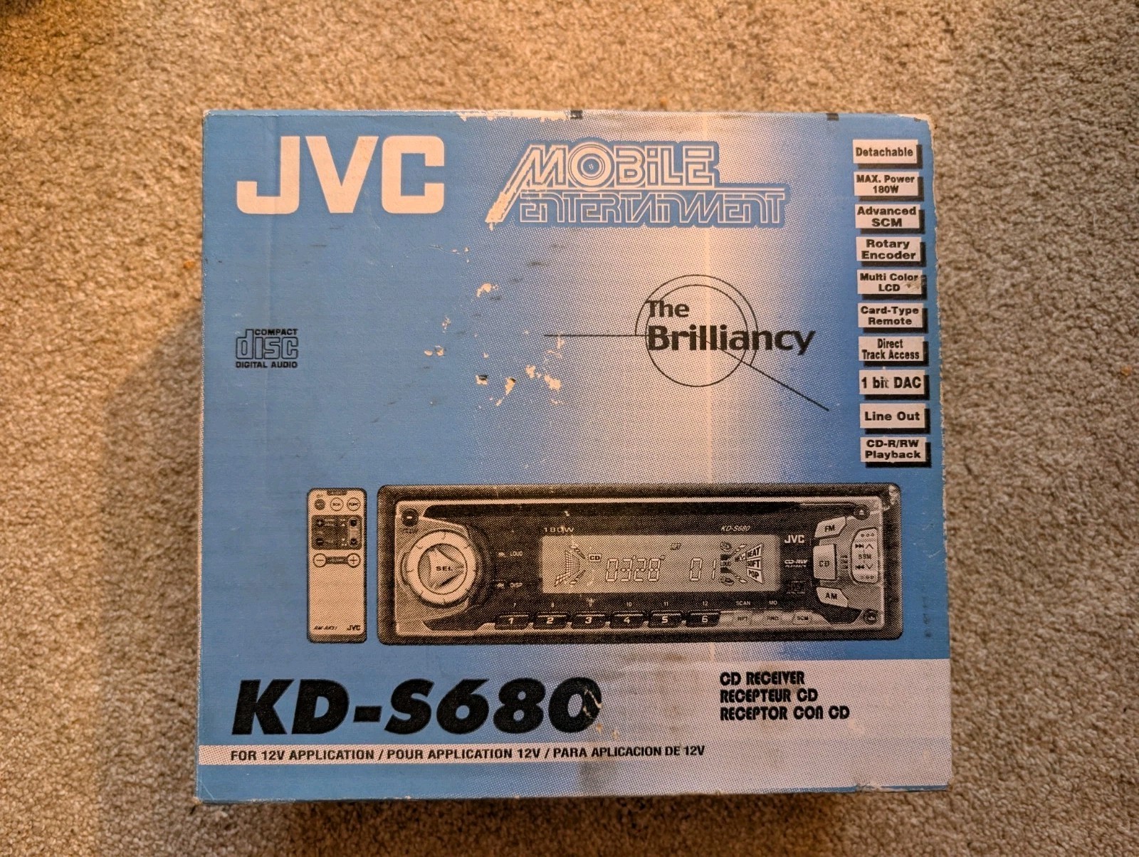 NOS JVC KD-S680 CD Receiver - NEW IN BOX - Internal Contents