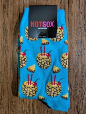 HOT SOX Tropical Pineapple Drink Aqua Women's Socks NWT