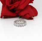 Sterling Silver  CZ Eternity Band Ring Size 9 9g   Cat RESCUE — photo 2