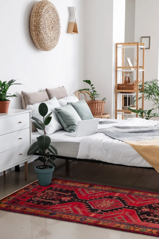 Alfombra de corredor vintage anudada a mano alfombra de lana oriental tradicional de 3'6" x 9'0" Foto 2 de 4