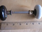 Vintage Farm Porcelain Black & White Door Knob Set, Adjustable Shaft, New Screws — photo 4