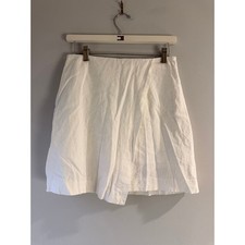 A New Day Wrap Front Skirt Women's 4 White NWT Linen Blend Mini Skirt
