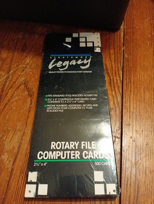 Vintage SEALED Strathmore Legacy Rotary File Computer Cards. Rare 500 Cards 