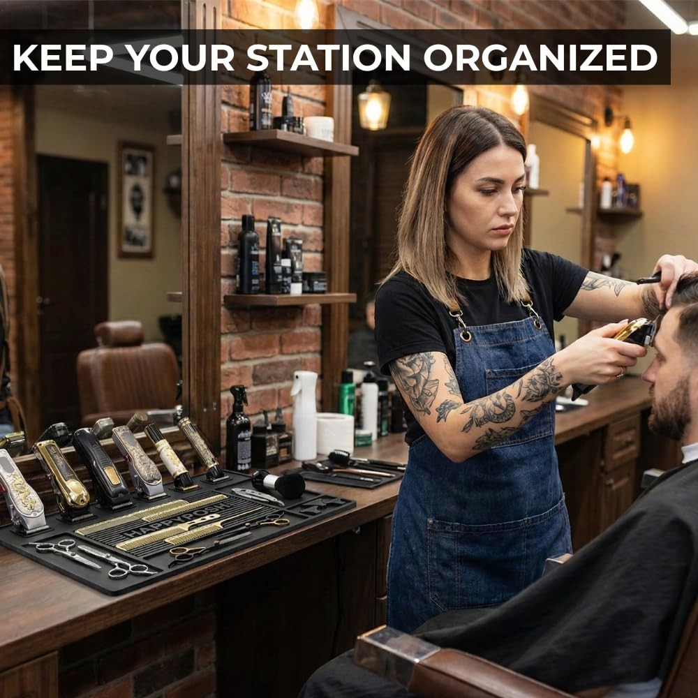 HAPPYPOSH Magnetic Barber Mat for Clippers, Large Professional