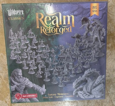 Wildspire DND Miniatures The Realm Set Reforged 195 Minis 28mm Grey Version