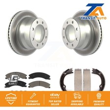 [Rear] Disc Coated Rotors Ceramic Pads And Parking Shoes Kit For GMC Savana 3500