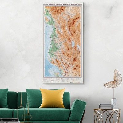 1991 Republic of Albania Map   Post-Communist Cities, Roads & Balkan Borders