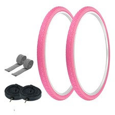 PRO TIRES 700 x 40 Pink P-1134 W/ HEAVYDUTY TUBES RIM STRIPS 48mm Presta Valv