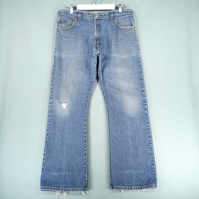 Vintage Levis 517 Jeans Herren W36 L30 Blau Baumwolle Bootcut Distressed Risse Denim Hose