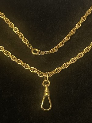 Vintage Edwardian Caco 25'' 12K Y Gold Filled Triple Link Rope Chain Necklace  