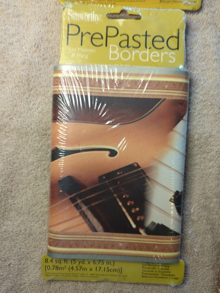 Sunworthy предварительно наклеенные обои границы музыкальные инструменты скрипка труба лот из 4 - Изображение 4 из 4