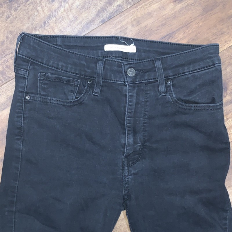 Levi's High Rise Skinny Jeans Black Denim Button Zip 5-Pocket Design W29 L30