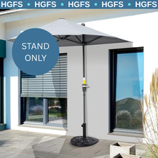 Umbrella Stand with Half Round Parasol Stand Floral Design & Opening Holds Black
