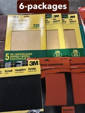 6-pack lot 5/PC 3M DO IT General Purpose  9" x 11"  220 100 grit  fine Sandpaper