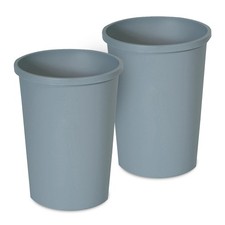 Rubbermaid Commercial Untouchable Trash Can and Waste Bin, 11 Gal, Gray, 2 Pack