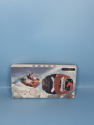 LAXASFIT Watch 9 Ultra 49 mm Titan orange Armband, kabellos Android/iOS
