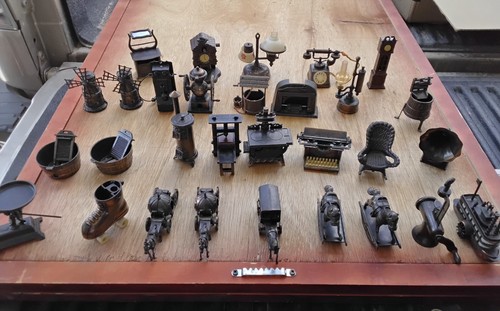 Lot of 30 Vintage Miniature Die Cast Metal Pencil Sharpeners Hong Kong/China