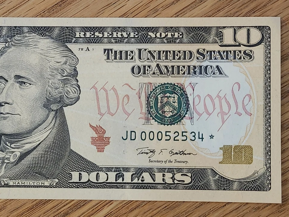 2009 A $10 "STAR NOTE" GEM/UNC CLEVLAND JD00052534* 000 START 1 OF 2 CONS SERIAL - Image 4 of 4