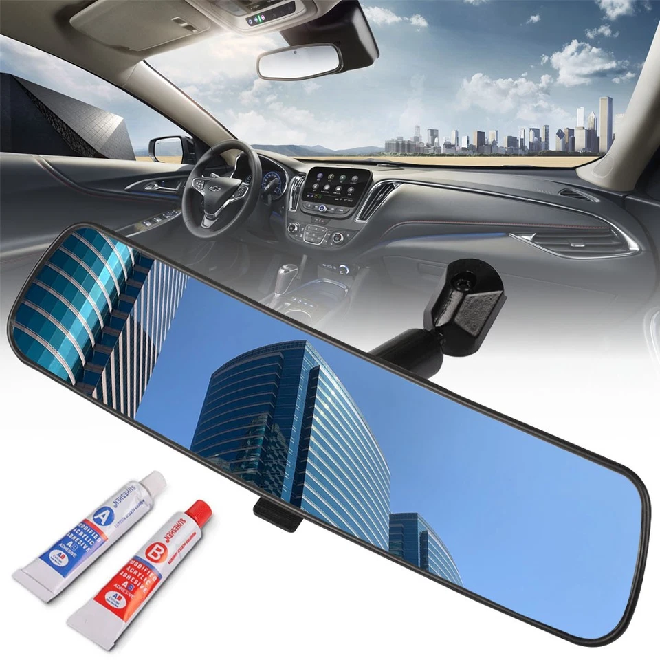 8" Panoramic Rear View Mirror Universal Interior Reduce Blind Spot For Toyota Foto 2 de 4