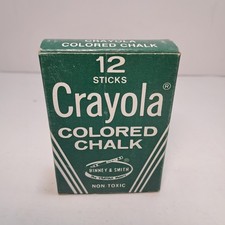 VTG New, Unused Crayola Colored Chalk Binney  Smith No. 816 Green Box 12 Sticks