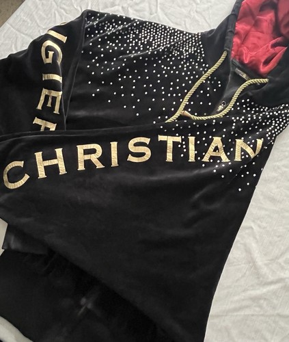 Christian Audigier Los Angeles bat wing Velour Hoodie Womens Rhinestone Stud - S - Picture 6 of 15