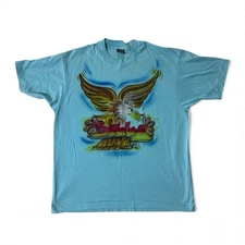 VTG Screen Stars Best Blue Thin Single Stitch Airbrushed Eagle Billy T Shirt XL