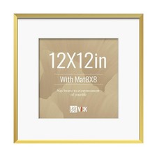 VCK 12x12 Picture Frame Gold, High-End Aluminum Metal Poster Frame with Tempe...