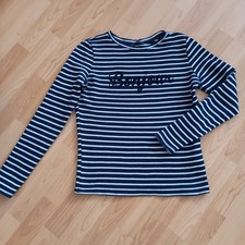 Langarmshirt Pullover,Gr.S,Montego,blau,gestreift