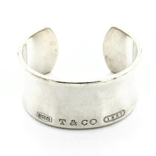 Pulsera Tiffany & Co 1837 Sterling Wide Puño Cóncavo Damas Talla 6 pulgadas #S5191 1