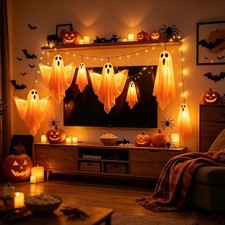 Halloween Hanging Ghost Light Up LED Decoration Indoor Outdoor Party Home Decor