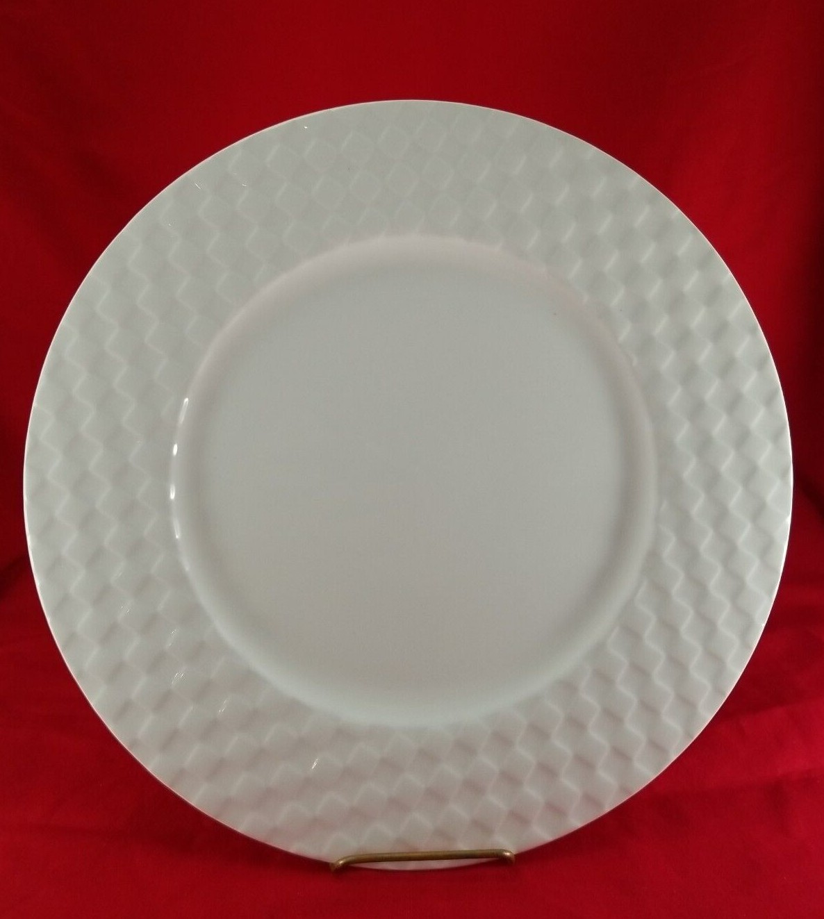 Roscher White Round Bone China Basket Weave Dinner Plate eBay
