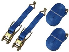 Tie Down Lashing Ratchet Straps X2 (5T 50MM 8M Cargo Load Securing Claw Hook)