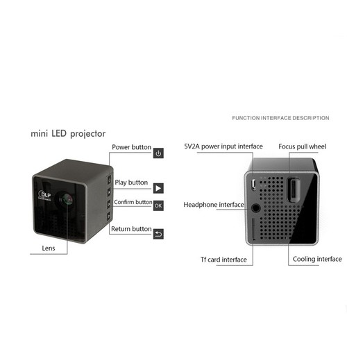 1080P DLP Wifi Mini Pocket LED Projector Home Theater Cinema Multimedia USB/TF - Picture 9 of 11