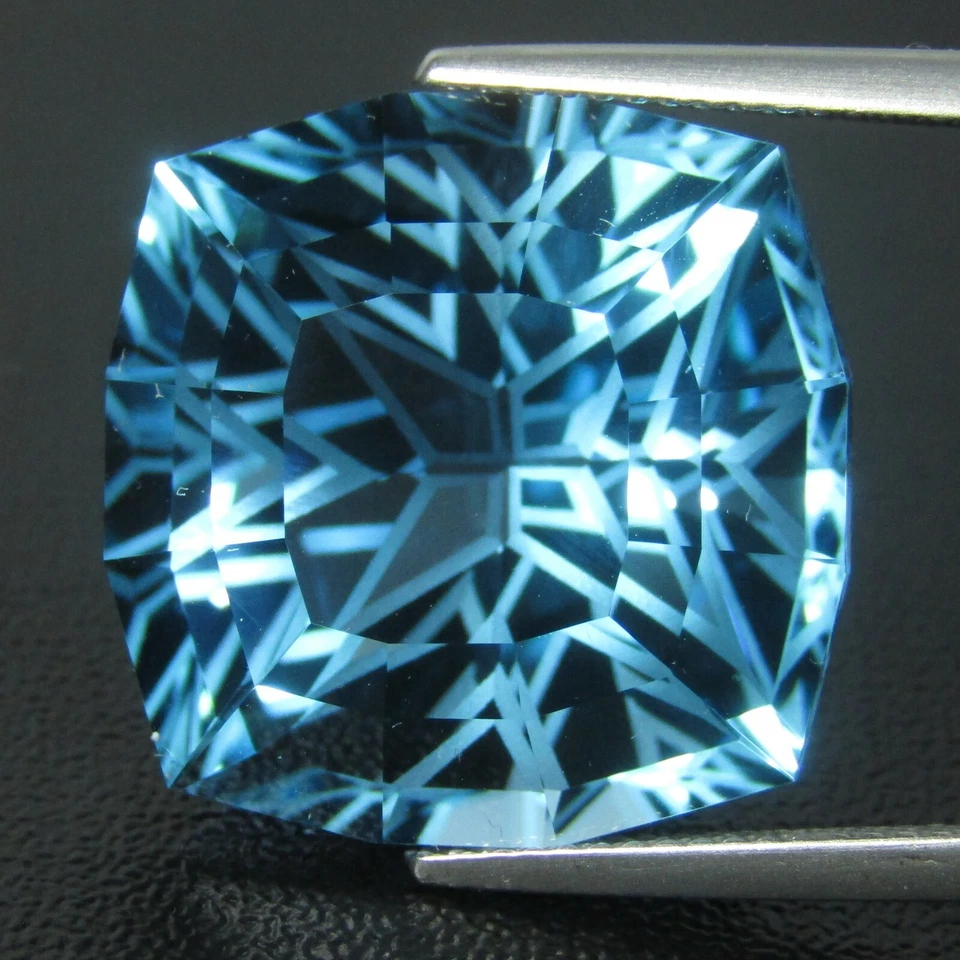 Cojín 38,85 quilates natural excelente topacio azul 18,8 mm corte mágico piedras preciosas sueltas Foto 2 de 4