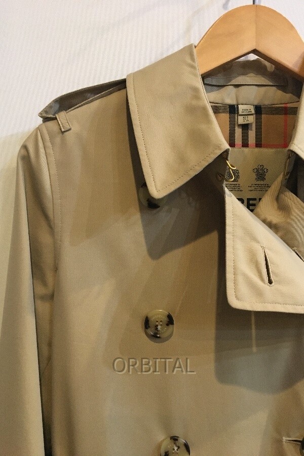 Burberry Cotton Trench Coat Beige Lining Check Women s 38 Burberry