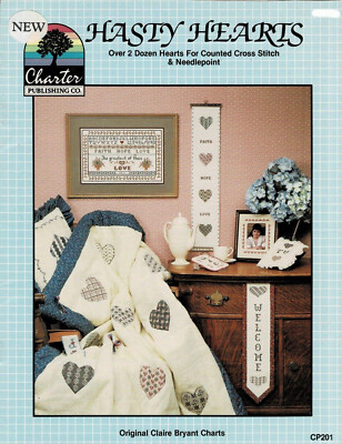 Hasty Hearts COUNTED CROSS STITCHING Projects Craft Book  # C201