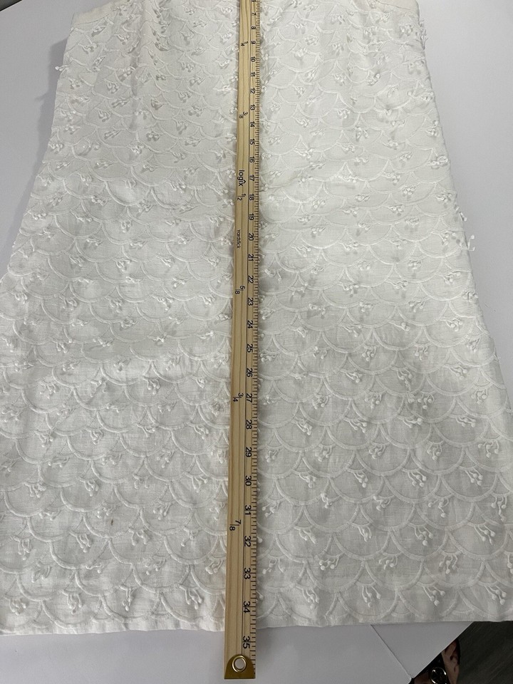 Vineyard Vines Nautical Scallop Shift Dress White 100 Linen, Lined, Sz