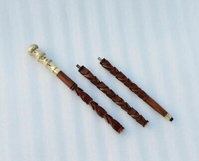 Brass Designer Victorian Handle Wooden Vintage Walking Cane Antique Stick Styles