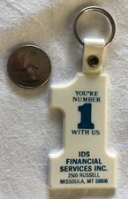 IDS Financial Services Missoula Montana #1 White Keychain Key Ring #35694
