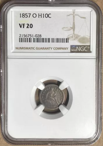 1857-O NGC VF20 Liberty Seated Half Dime H10c - New Orleans Mint