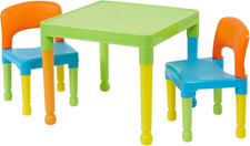 - Tavolo Da Gioco per Bambini Con 2 Sedie, in Plastica Multicolore