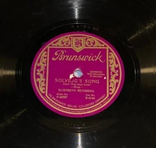 BRUNSWICK  A62597   ELISABETH RETHBERG  SOLVEJG'S SONG   78 RECORD  SERENADE
