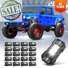 20X white LED Rock Lights Kit Offroad Truck Underbody Glow Light