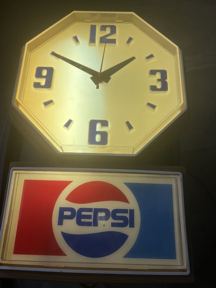 vintage pepsi cola clock sign impact international | eBay