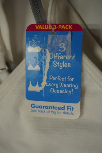 Hanes Girls Value Pk 3 pack Seamless Pullover Bra Stars - Grey/ White Size S - Picture 7 of 9
